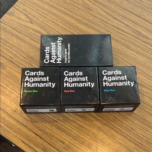 Cards Against Humanity Expansion Boxes - Black with Green, Red, Blue Accents